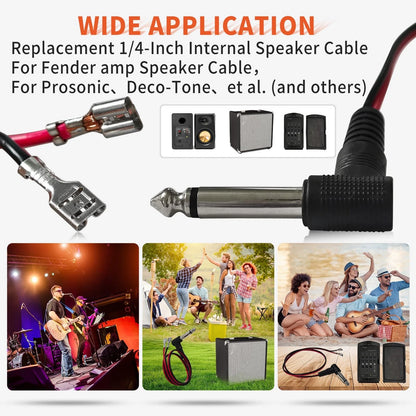 003-8566-049 Replacement 1/4-Inch Internal Speaker Cable 13.5 inches, black