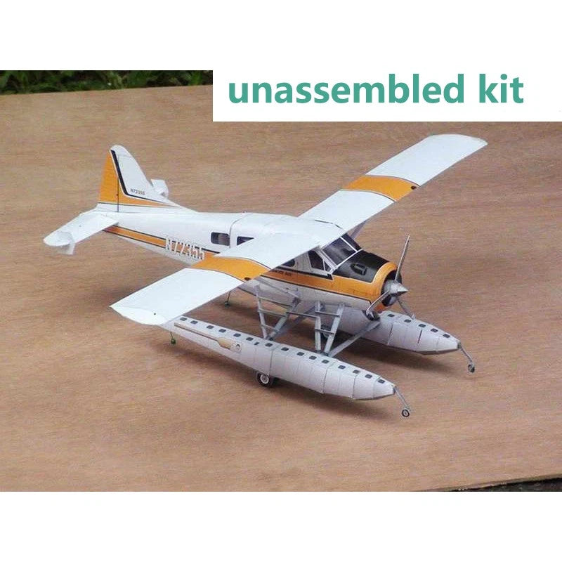 1:32 Paper DHC-2 Beaver Float Seaplane 3D Plane Aircraft Unassembled Kirt Gift