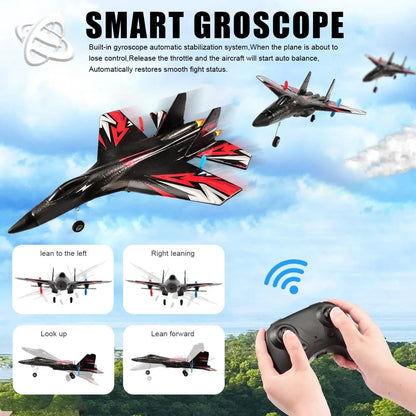 RoofWorld  Upgrade SU27 RC Airplane, Remote Control Black, Black
