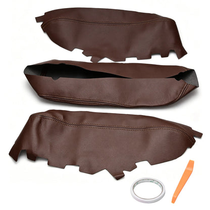 For Toyota Avalon 2013-18 Brown Console Lid Armrest & Door Panel Leather Cover