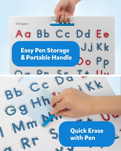 Coogam Magnetic Letters Practicing Board, Magnets Tracing ABC Large, Red