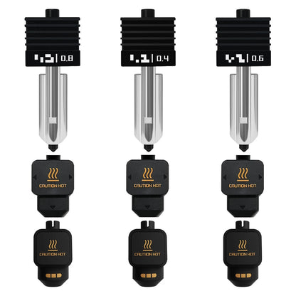 Henaiser 3-Pack 0.4mm/0.6mm/0.8mm H2D Hotend with P2S Silicone 0.4/0.6/0.8MM