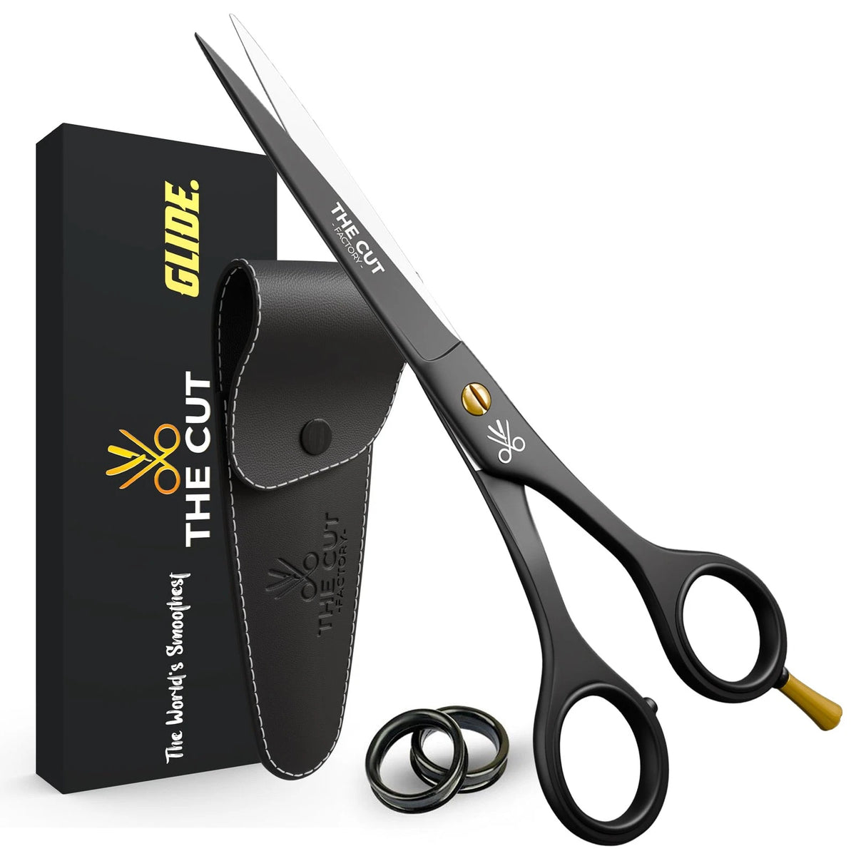 The Cut Factory® 6.5” Matte Black Luxury Hair Scissors – 6 Inches,