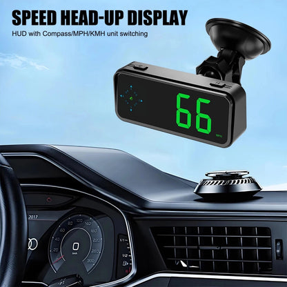 Mini GPS Car HUD Head Up Display Digital Speedometer With Compass Clock MPH/KMH