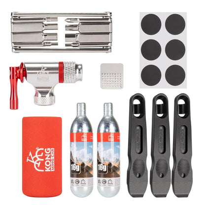 KONG MING CAR Bike Repair Tool Kit-Co2 Inflator Kits with Co2 Medium, COLOR