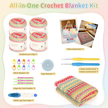 Coopay Crochet Kit for Beginner 9.84 × 7.87 × 2.76 in, Elegant Grove
