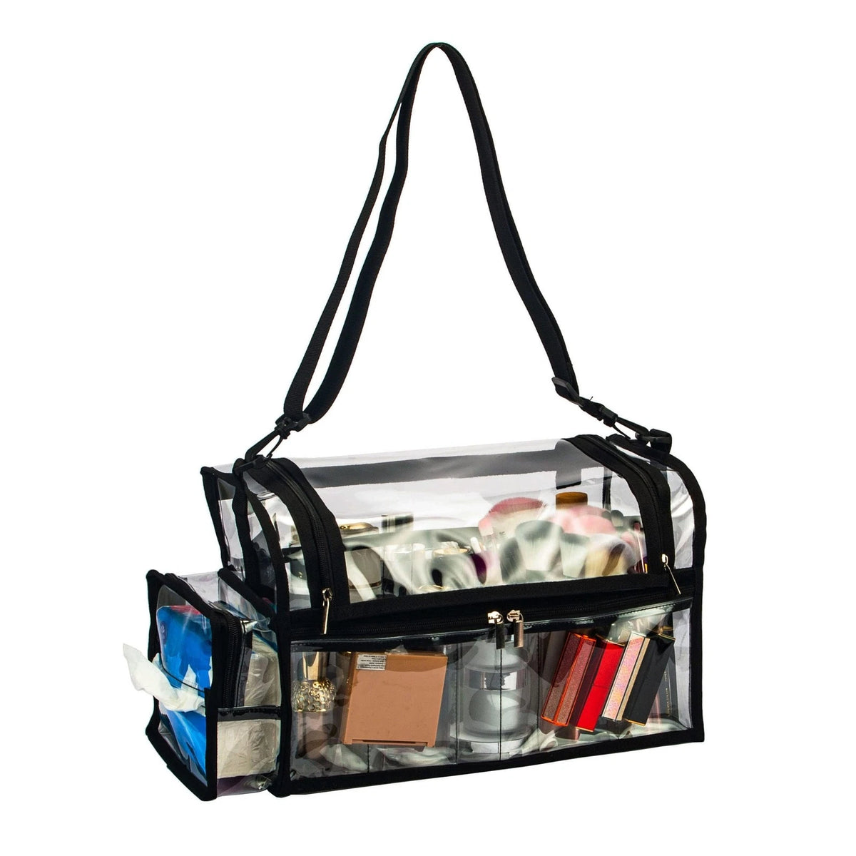 Large Professional Free Standing Clear PVC Makeup Artist Set Bag