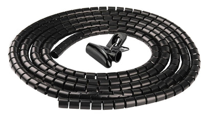 Chengsi Cable Sleeve Organizer 118Inch Coiled 118.1inch*0.62inch*1pc, Black