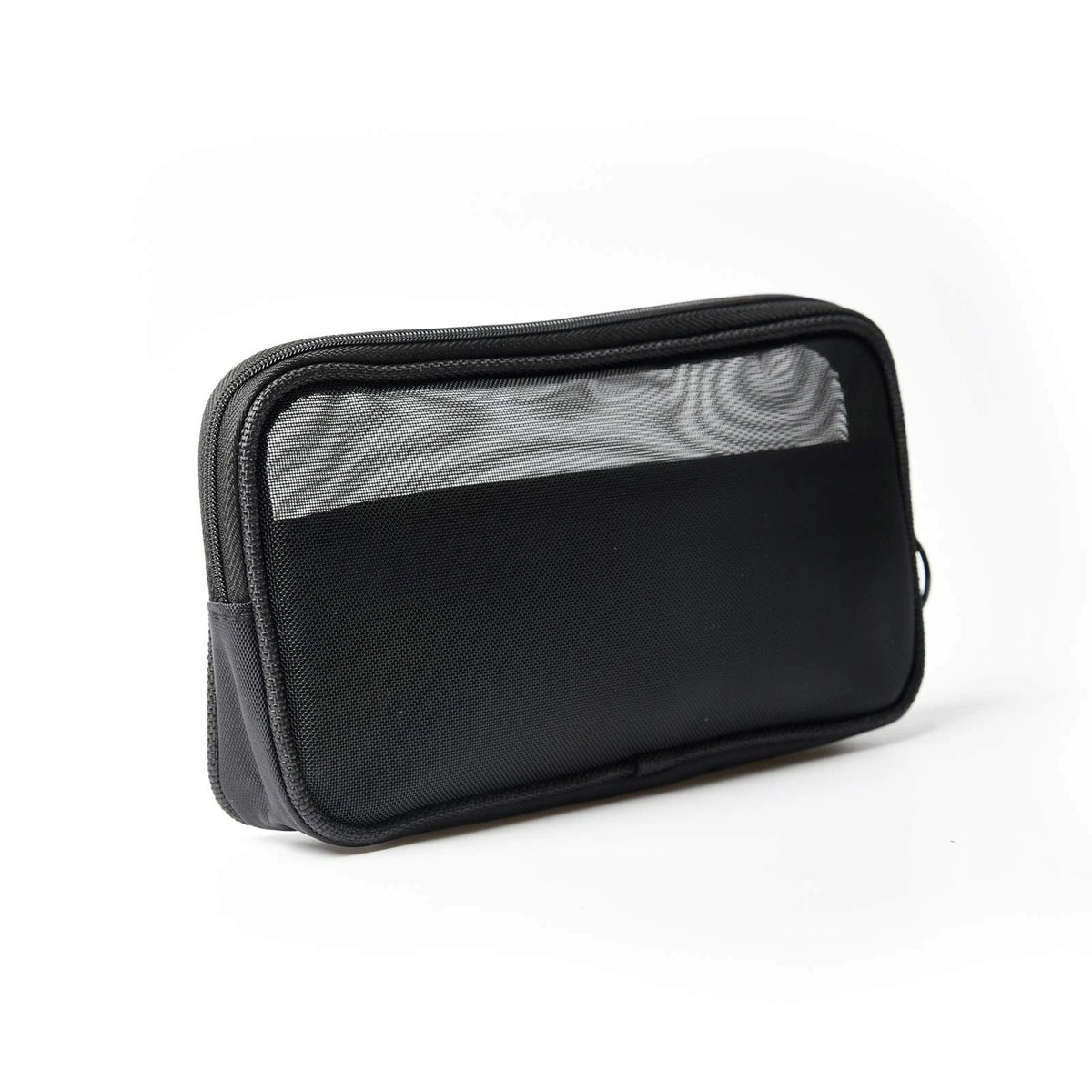 Patu Mesh Travel Toiletry Bag, Transparent Standing S & M (2 pcs), Black