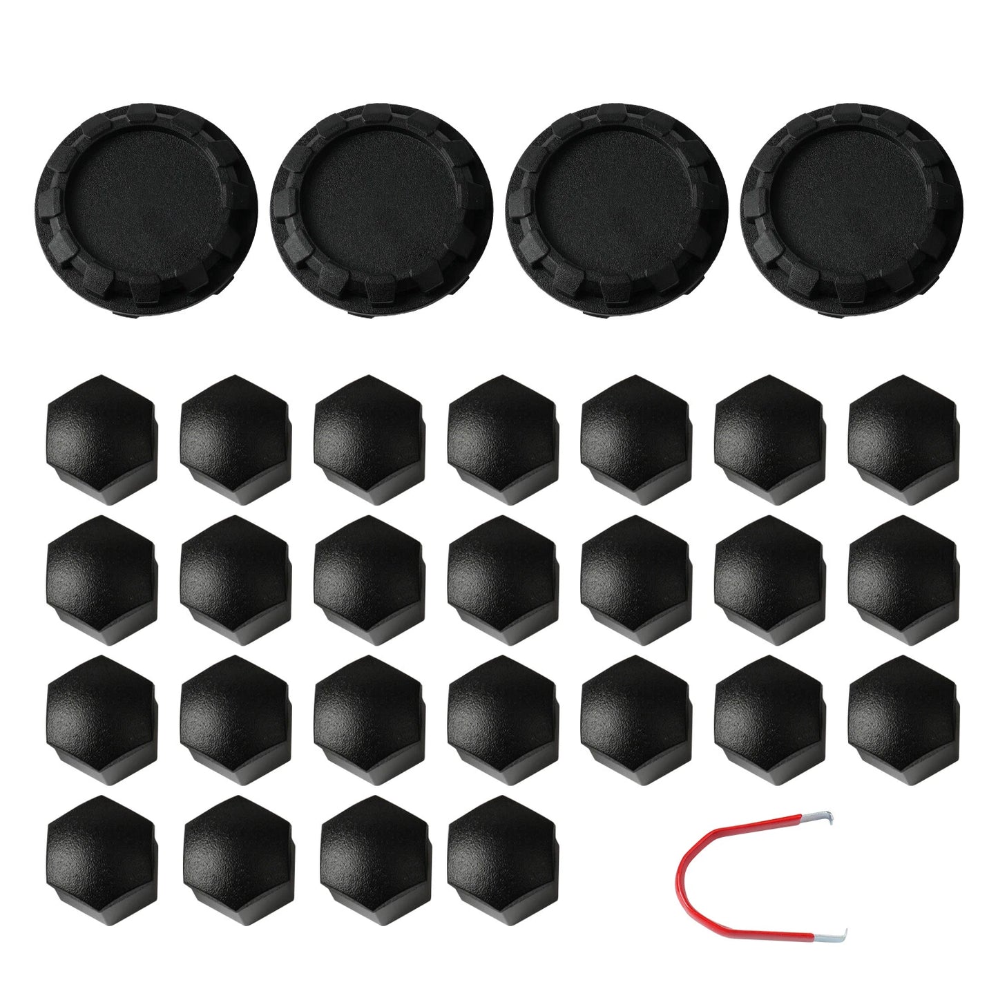 For Tesla Cybertruck Lug Nut Covers & Center Caps (24 Lugs +4Caps ) -Matte Black
