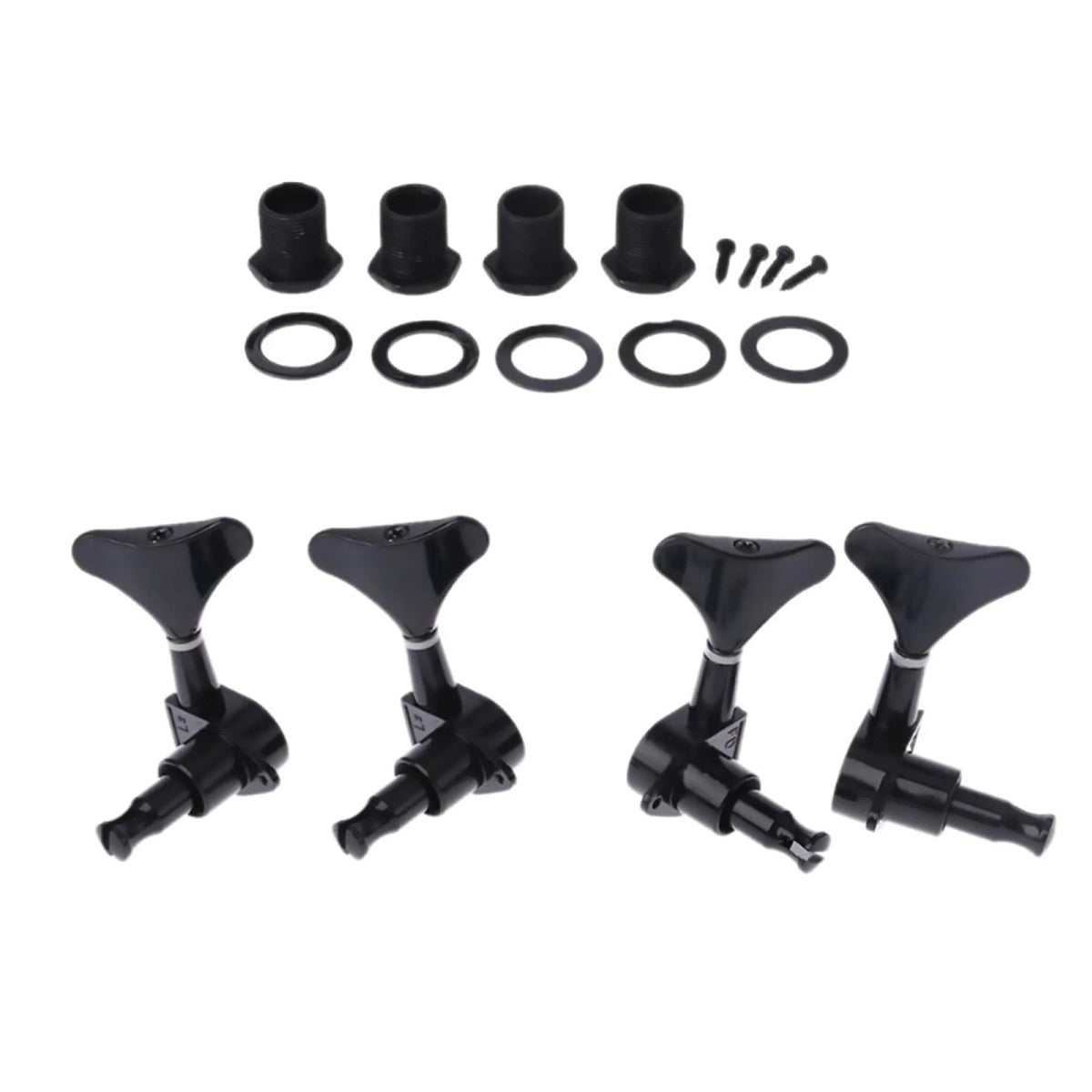 Black 2L+2R 4 Acoustic Guitar String Tuning Pegs Closed Gear Machine Heads E
