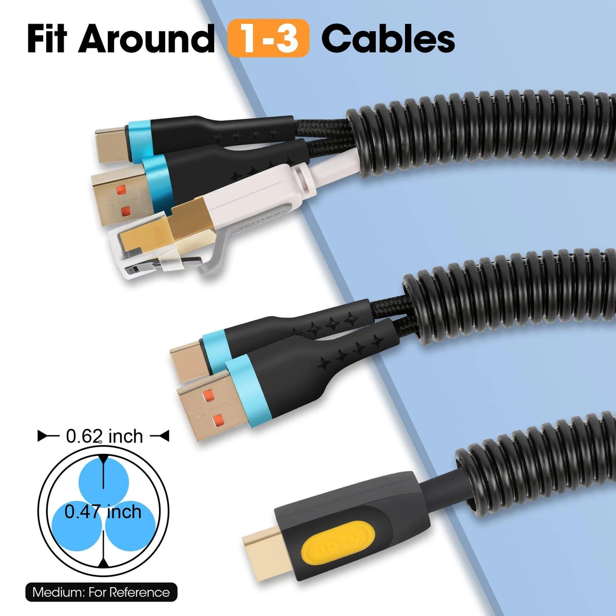120 FT Wire Loom 1/2 Inch, Split 1/2" x 120ft-Black, x 120ft-Black