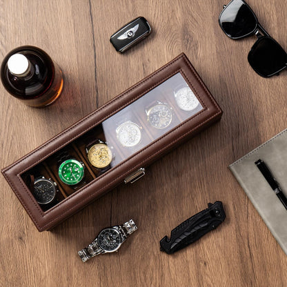 ProCase Watch Box, Fathers Day Gift for Dad, 6 Slot Watches 6-Slot, Espresso