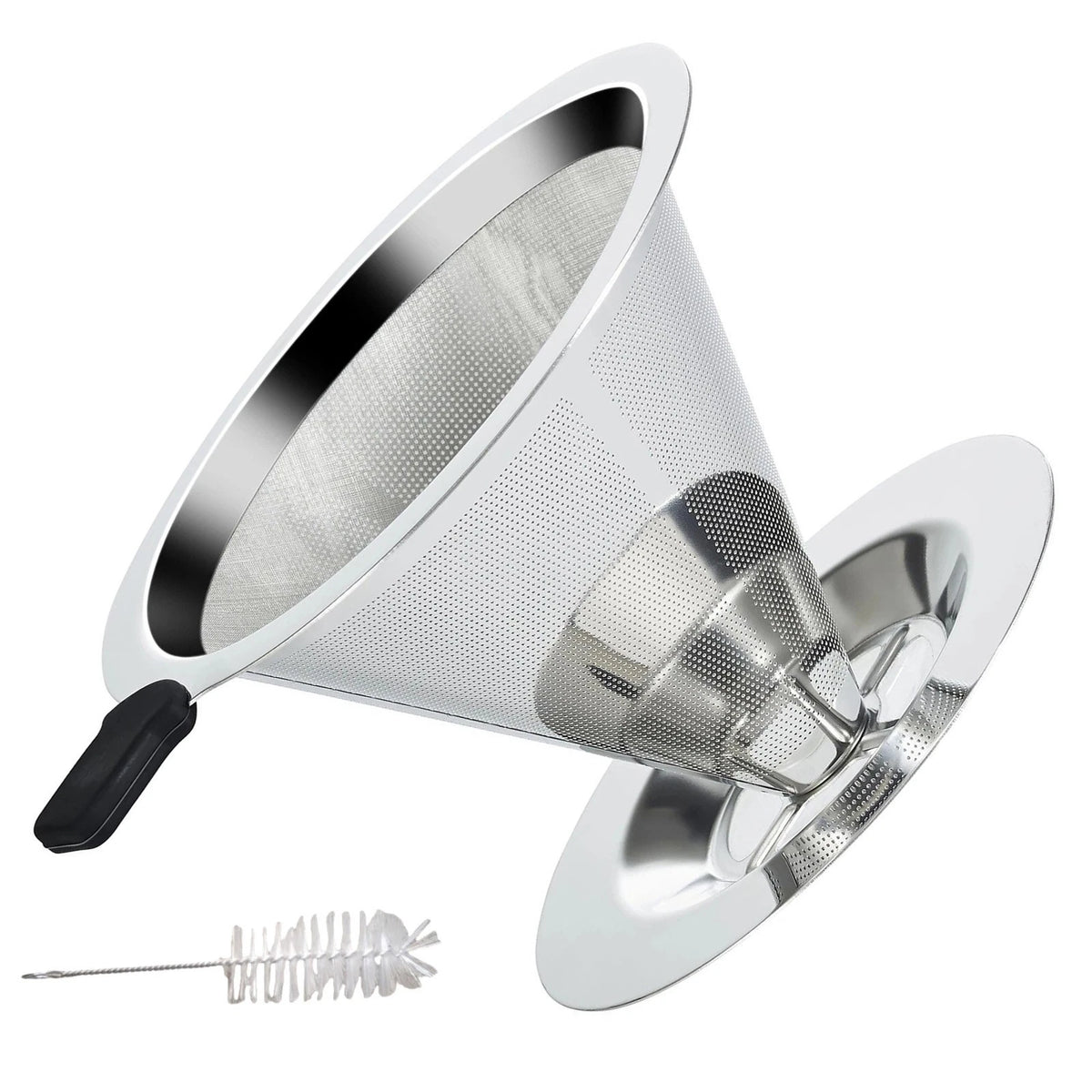 304 Stainless Steel Coffee Dripper Double Layer Filter Screen Retains Oil Fat