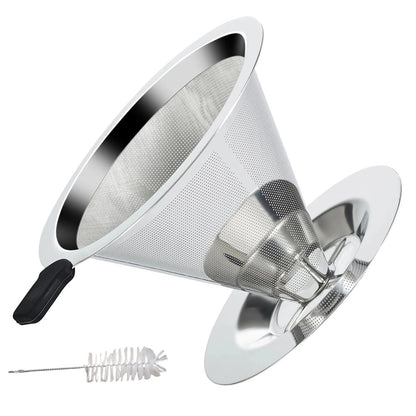 304 Stainless Steel Coffee Dripper Double Layer Filter Screen Retains Oil Fat