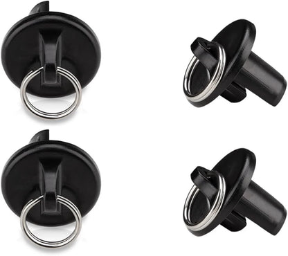 Sun Shade Parts End Cap with Ring,Weather Resistance,for 2Pair, Black