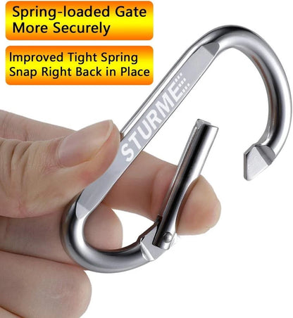 20pcs 2.7" Carabiner Clip Durable Carabeaner Hooks 2.7'', Black