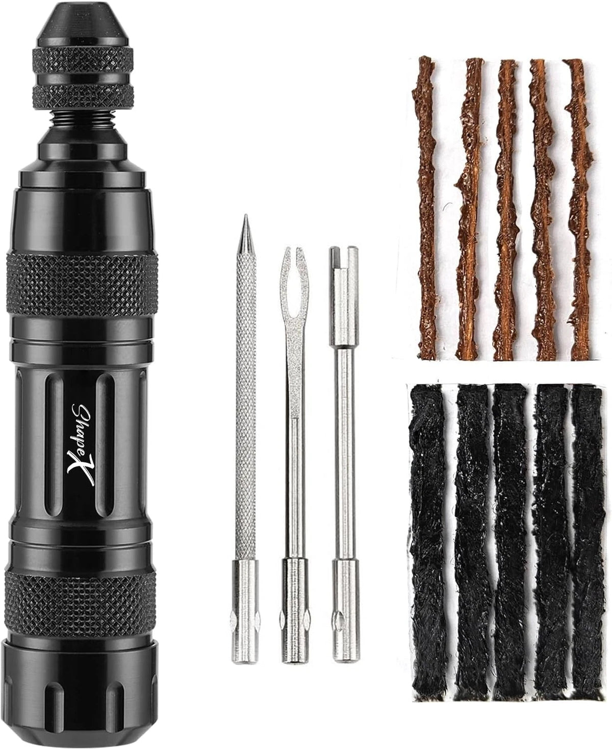 ShapeX Bike Tubeless Tire Repair Kit for MTB Cycling - Standard, Black