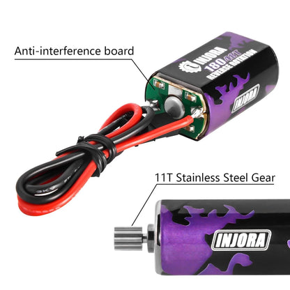 INJORA 180 PRO Brushed 48T Motor with Stainless Steel Pinion for TRX4M 1/18...