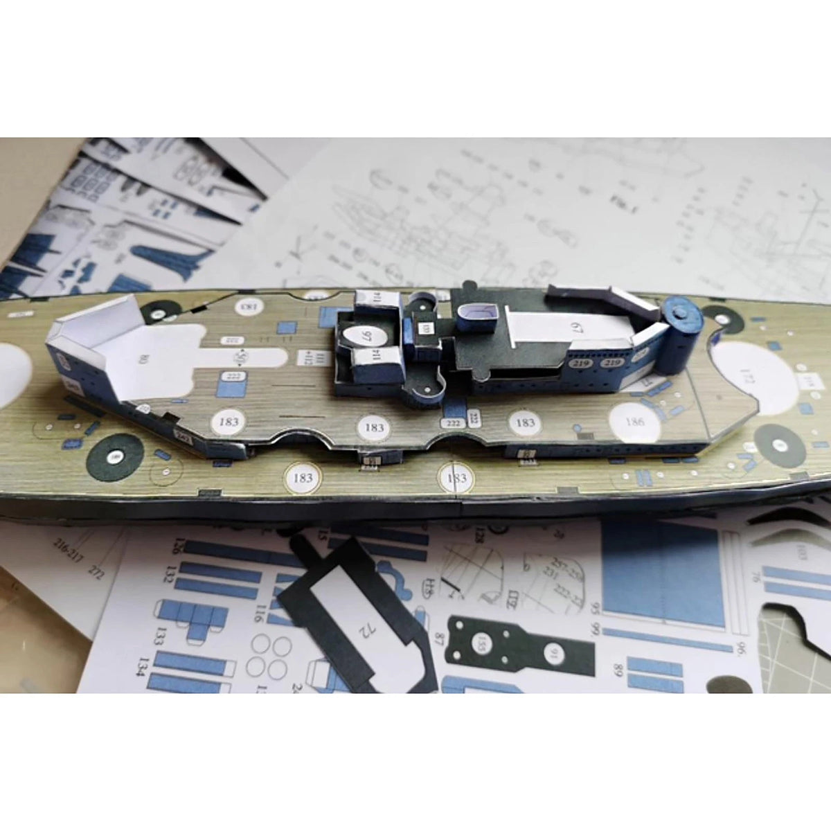 21in 1/400 US NAVY BB-55 Battleship Paper Model Unassembled Military Ornaments