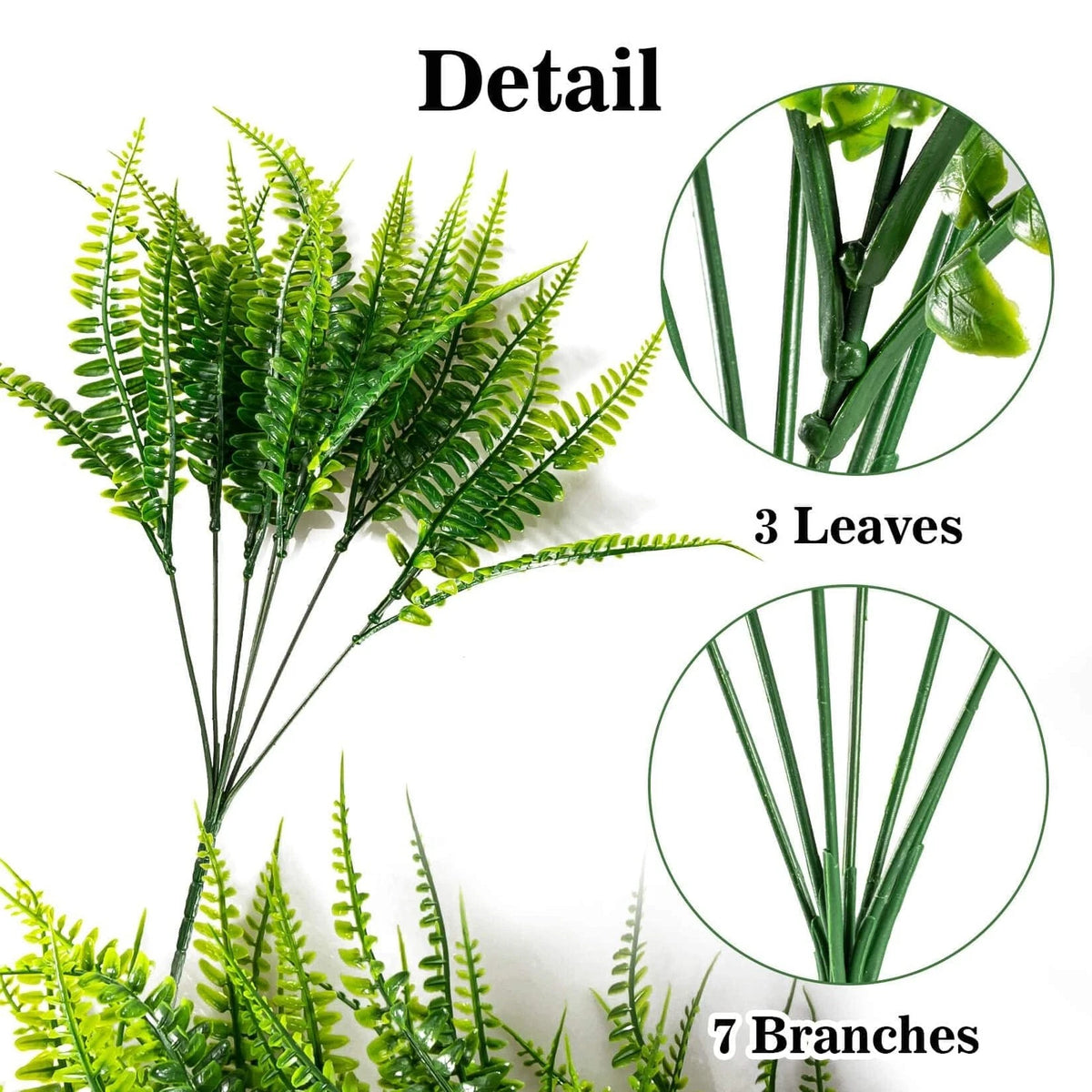 MAQIHAN 10 Pcs Fake Fern - Artificial Ferns for Outdoors - Faux 10PCS, Green