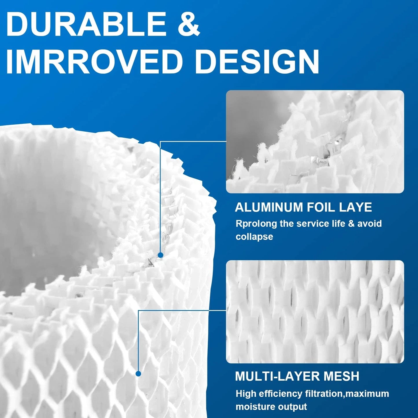 WF2 Humidifier Filter Replacement for Vicks V3500 V3100 V3900 V3700 white