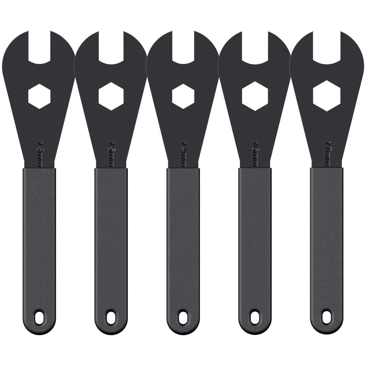 Pawfly 5 Pcs Bike Cone Wrench Set Tool, (13, 14, 15, 16, 17 13-17mm, Black