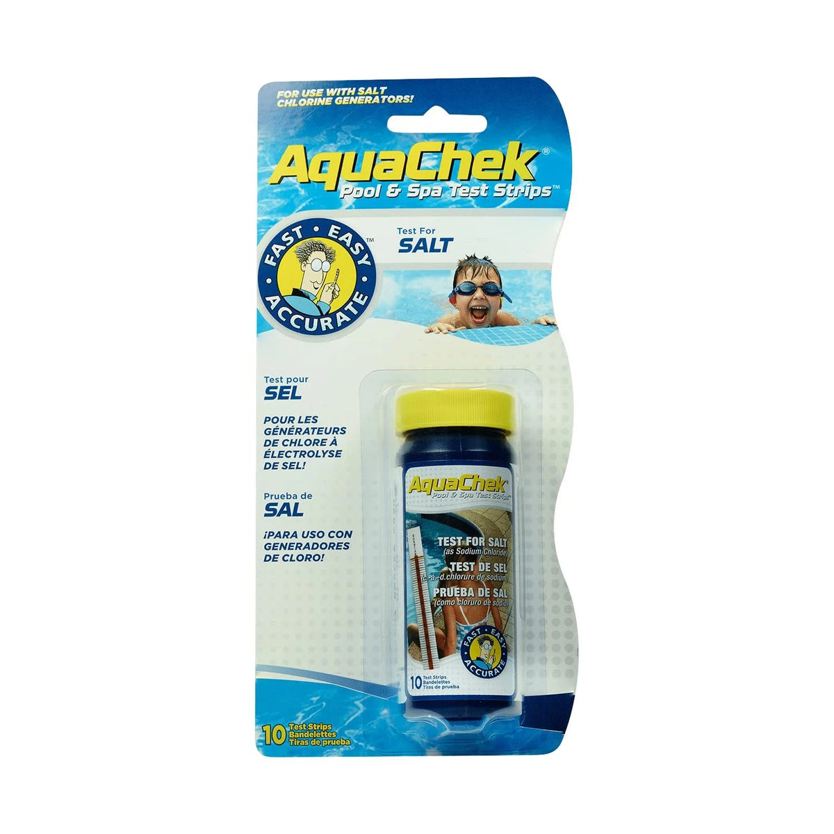 AquaChek Salt Test Strip Titrators for Pools - Water Pool 1-Pack, White