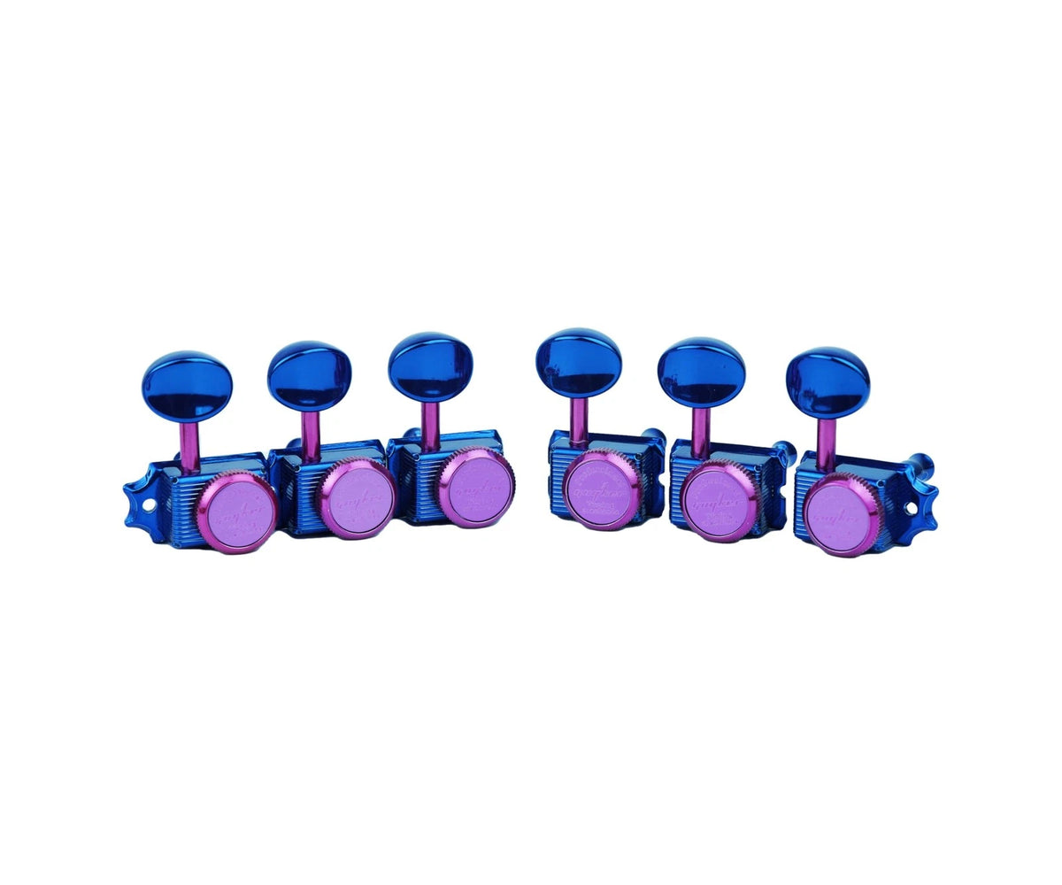 Guyker 6 Inline Vintage Guitar Standard 6-string guitar size, blue + pink
