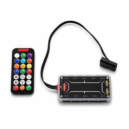 Adjustable RGB Light Fan Controller Remote Control Computer Case Hub Adapter Kit