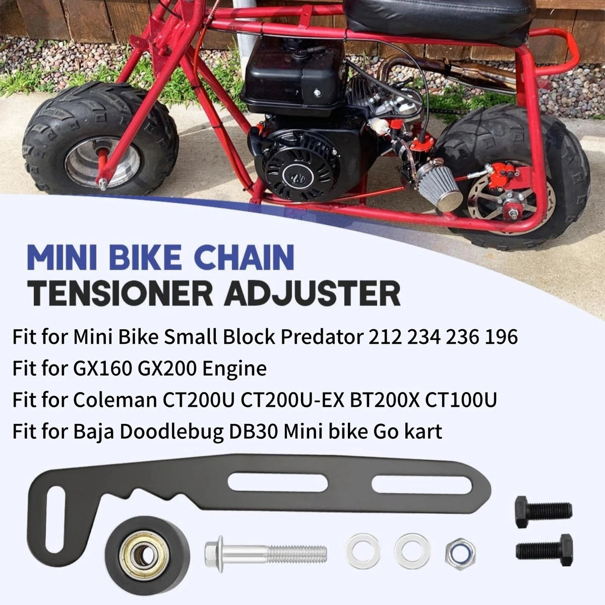Extend Chain And Sprocket Life Tensioner Kit Fit 212cc GX160 Go Kart Mini Bike