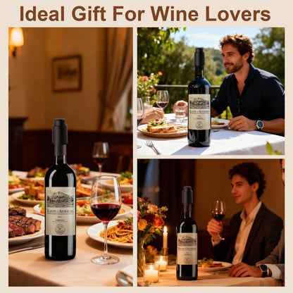 [2 PACK] Premium Vacuum Wine Preserver 1.96 x x 3.14inches, Black
