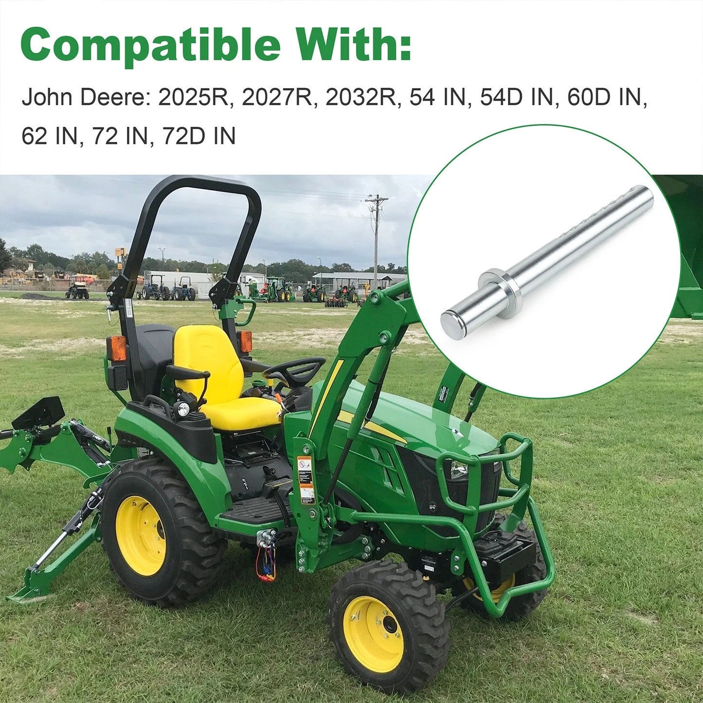 Heavy Duty M156380 Front Gauge Wheel Shaft Fits John Deere Mower Decks 54", 60D