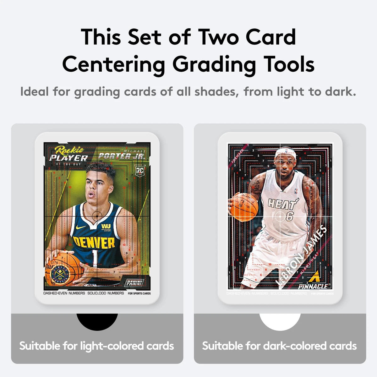 BDJBXK Card Centering Grading Tool for 2.9 x 4.2 inches, black and white