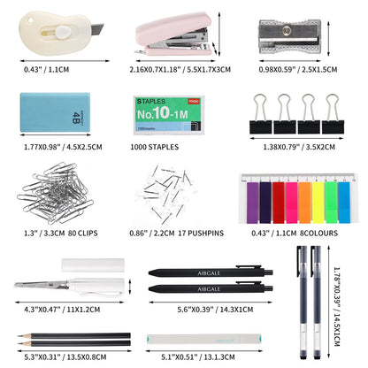 123 Pcs Office Supplies Kit with Desk Organizers, Stationery Clear