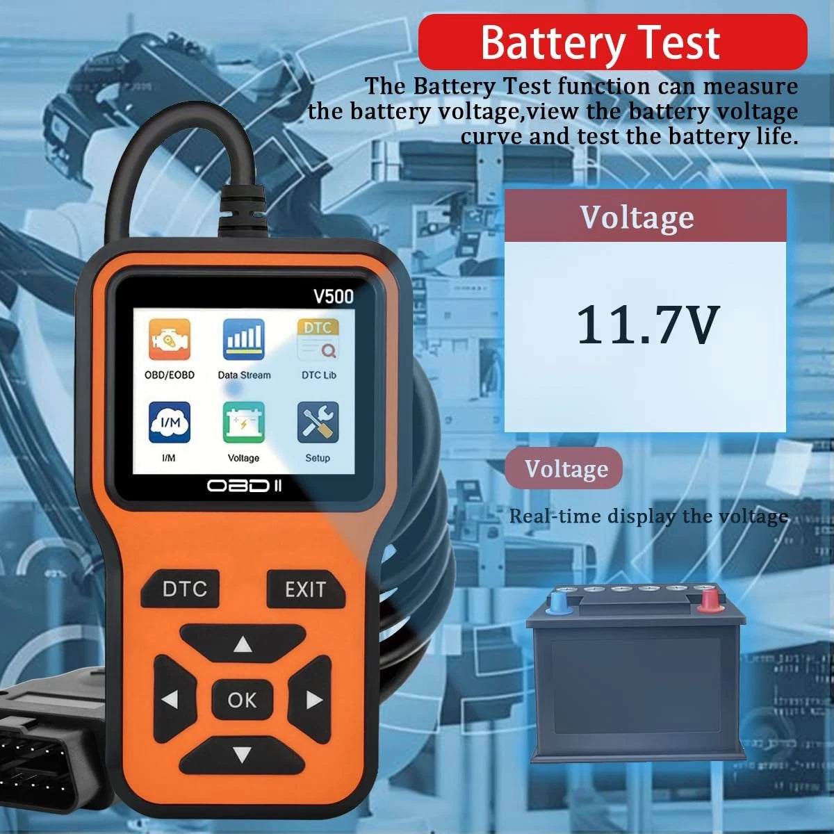 OBD2 Scanner Diagnostic Tool - Check Engine Light Code Orange