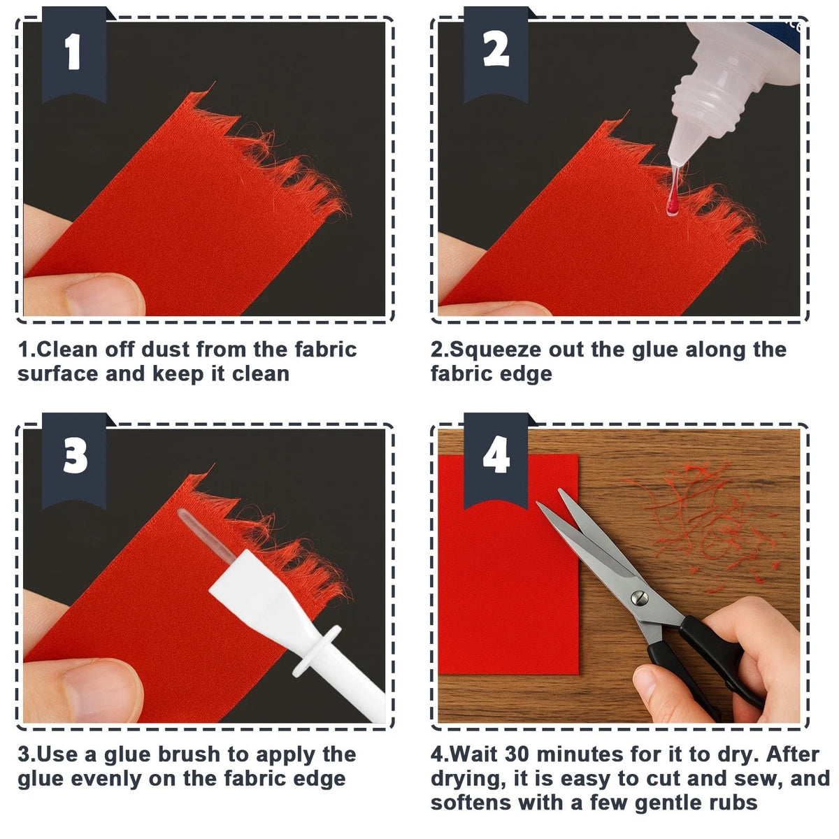 2pcs Fray Stop for Fabric, Prevents Textile from Wearing and Unraveling Clear