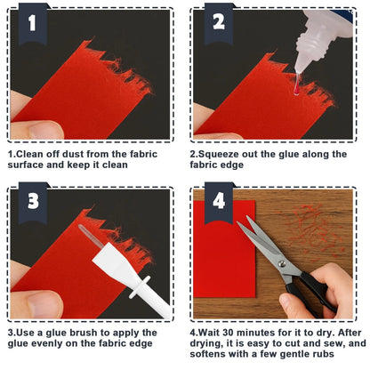2pcs Fray Stop for Fabric, Prevents Textile from Wearing and Unraveling Clear