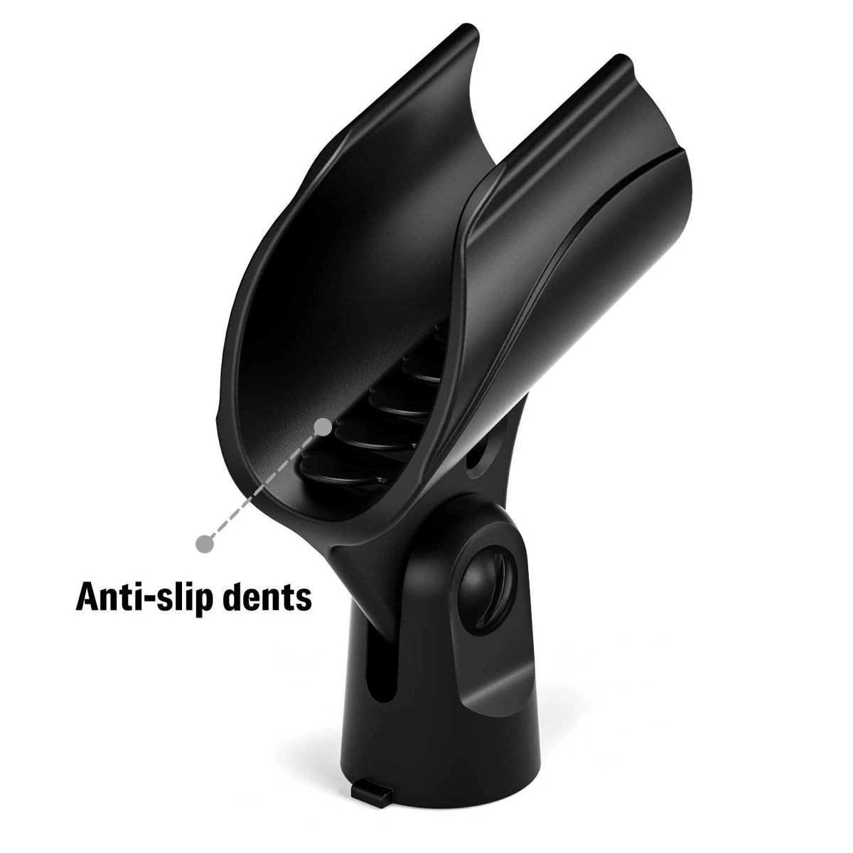 Moukey Microphone Mic Clip Holder for Stand with 5/8" Male Normal, Black
