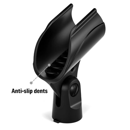 Moukey Microphone Mic Clip Holder for Stand with 5/8" Male Normal, Black