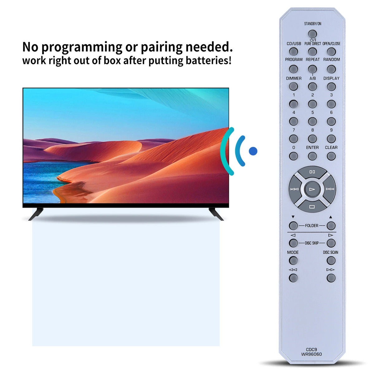 WR96060 Remote Control For Yamaha CD Player CDC9 CDC600