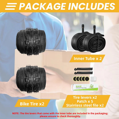 2 Pack Mountain Bike Tire Set,26x1.95-Inch Foldable 26x1.95", 26X1.95