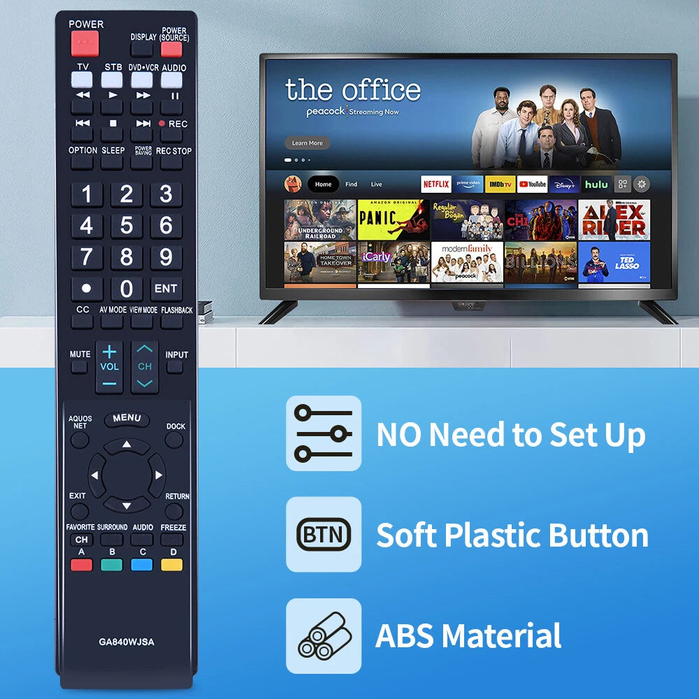 GA840WJSA Remote Control For Sharp TV LC-40LE810UN LC-46LE810UN LC-52LE810UN