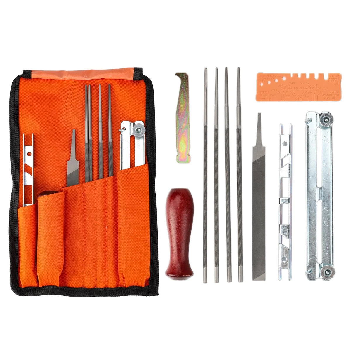 11PCS Universal Chainsaw Sharpener Tool, Chain Sharpening Kit Orange