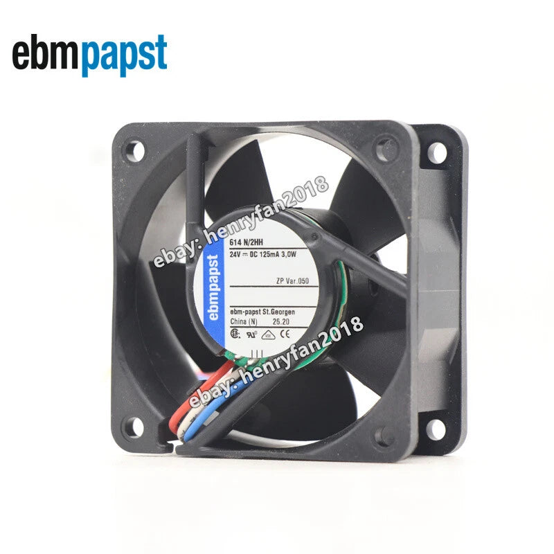Ebmpapst Fan 614N/2HH Axial Fan DC 24V 3W 60x60x25mm 125mA Inverter Cooling Fan