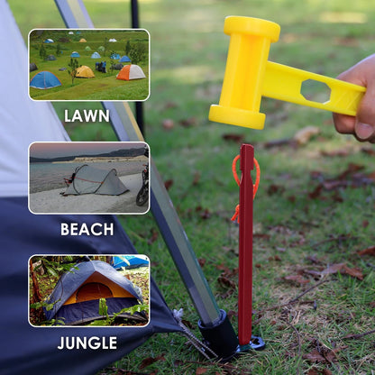 Grassman 16 Pack Tent Stakes, 7075 Aluminium pegs, 7 inches 16PCS, Red