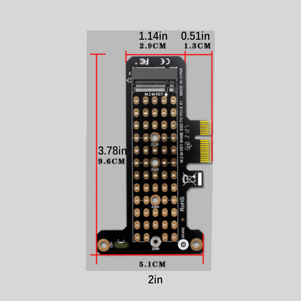PH41-X1 M.2NVME SSD To Pciex1 Transfer Expansion Card Expansion For Pcie4.0 2230
