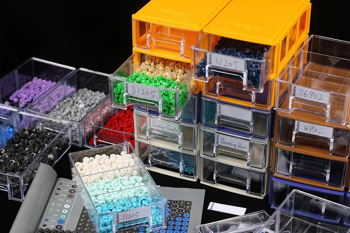 Stackable Storage Drawers Set of 20, Plastic Organizer 20 pcs, blue