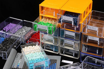 Stackable Storage Drawers Set of 20, Plastic Organizer 20 pcs, blue
