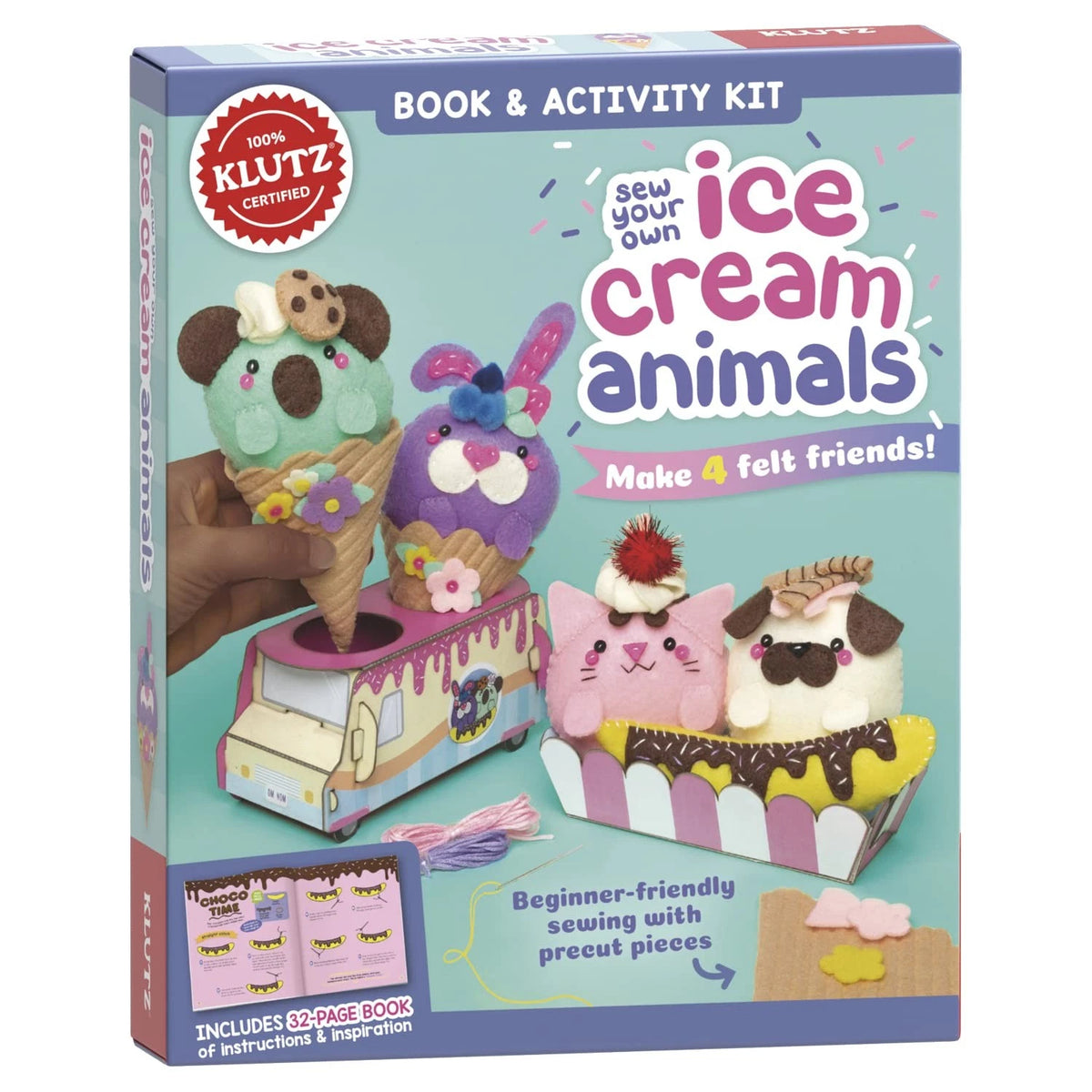 Klutz Sew Your Own Ice Cream Animals Compact, Multicolor